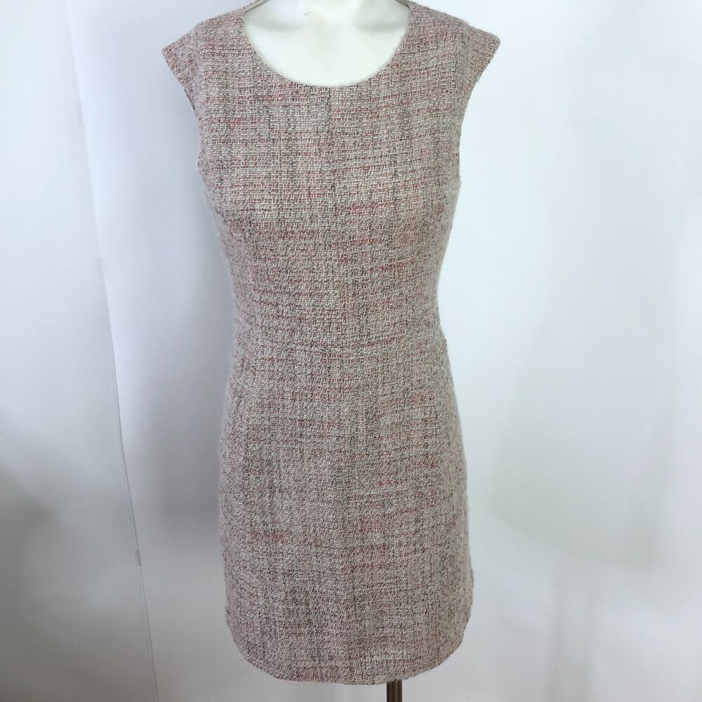 Theory Unknown Size (4-6?) Material Tweed Women's Mini Dress Beige Pink Red
